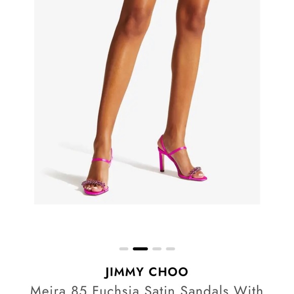 Jimmy Choo Heels.Size 41.5 EU (11.5 US).MEIRA 85,SATIN W/CRYSTAL PIECE.FUCHSIA - Picture 4 of 17